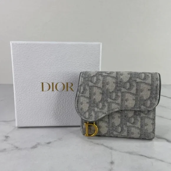 Dior ディオール 財布 Saddle Lotus グレー Dior ディオール オブリーク サドルロータスウォレット グレー